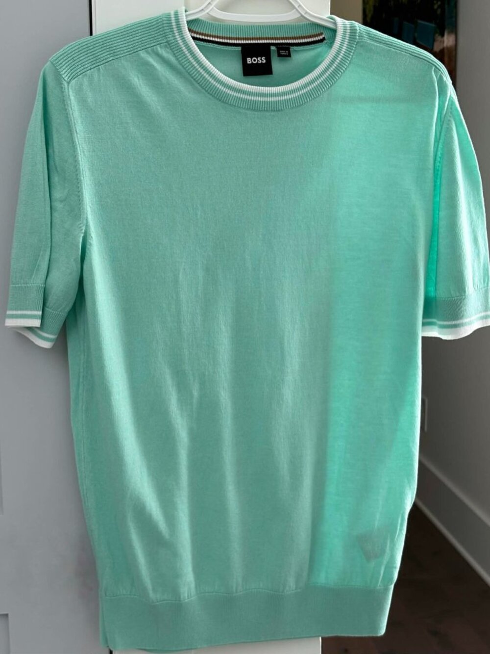 BOSS Mint Green Knit Sweater